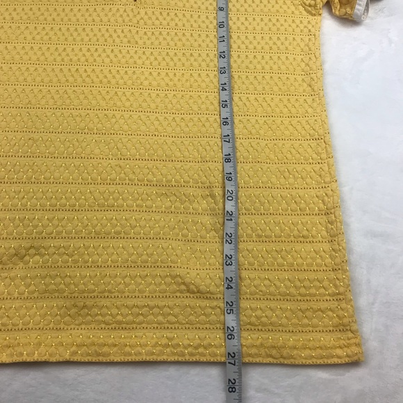 VTG Sweet Blondie Top Sz S/M Yellow Textured S/S - Picture 5 of 6